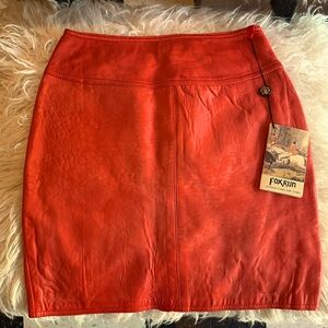 Vintage Red Leather Miniskirt by Fox Run